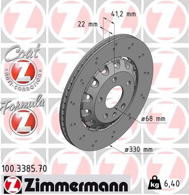 Bremžu diski ZIMMERMANN 100.3385.70
