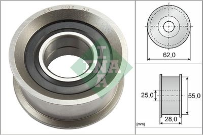 Spriegotājrullītis, Gāzu sadales mehānisma piedziņas siksna Schaeffler INA 531 0102 20