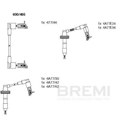 Комплект проводов зажигания BREMI 600/495