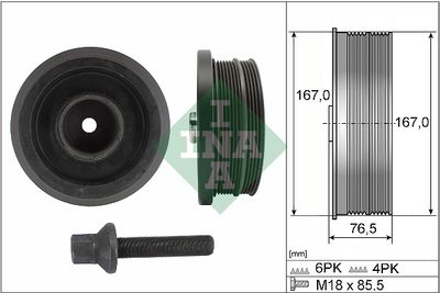 Комплект ременных шкивов, коленчатый вал Schaeffler INA 544 0082 20