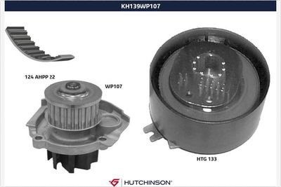 Ūdenssūknis + Zobsiksnas komplekts HUTCHINSON KH 139WP107