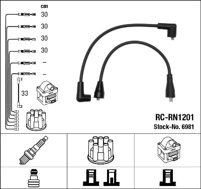 Augstsprieguma vadu komplekts NGK 6981