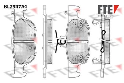 Bremžu uzliku kompl., Disku bremzes FTE 9011191