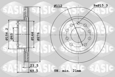 Тормозной диск SASIC 6106259