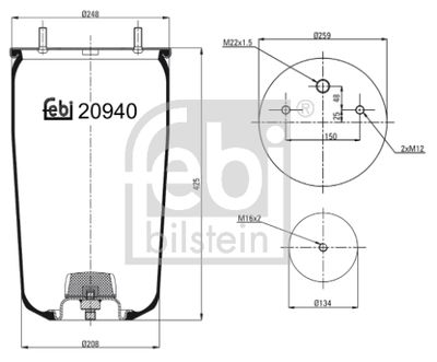 Pneimoatsperes spilvens, Pneimopiekare FEBI BILSTEIN 20940