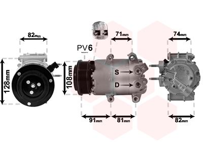 Компрессор, кондиционер VAN WEZEL 1800K498