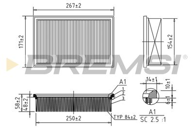 Воздушный фильтр BREMSI FA0130