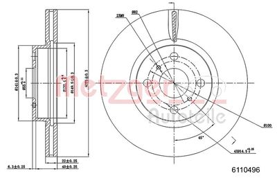 Тормозной диск METZGER 6110496