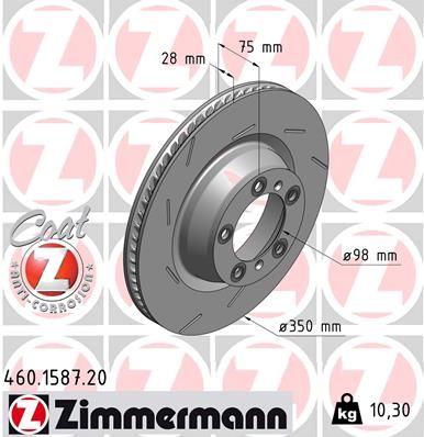 Bremžu diski ZIMMERMANN 460.1587.20