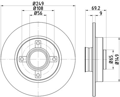 Bremžu diski HELLA PAGID 8DD 355 123-281