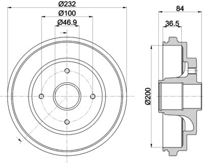 Тормозной барабан HELLA 8DT 355 303-501