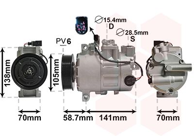 Компрессор, кондиционер VAN WEZEL 0300K279