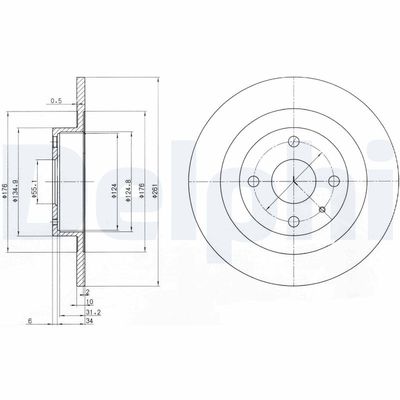 Тормозной диск DELPHI BG3556