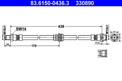 Тормозной шланг ATE 83.6150-0436.3