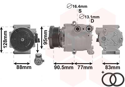 Компрессор, кондиционер VAN WEZEL 1800K434