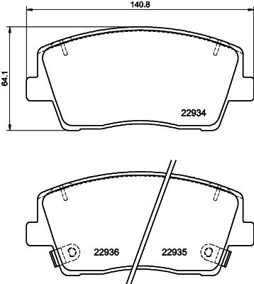 Bremžu uzliku kompl., Disku bremzes HELLA 8DB 355 040-111