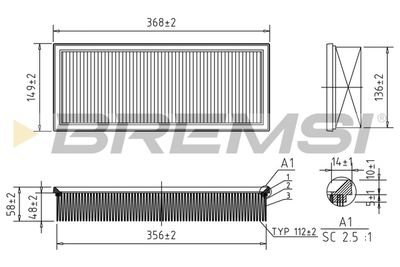 Воздушный фильтр BREMSI FA1600