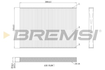 Фильтр, воздух во внутренном пространстве BREMSI FC0412C