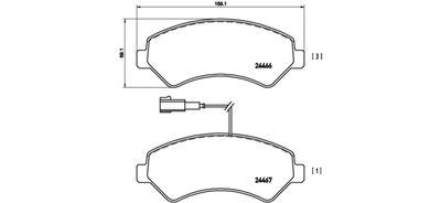 Bremžu uzliku kompl., Disku bremzes BREMBO P 61 093