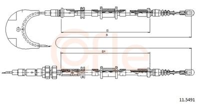 Тросик, cтояночный тормоз COFLE 11.5491