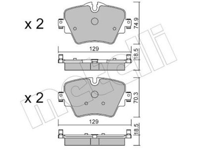 Комплект тормозных колодок, дисковый тормоз METELLI 22-1037-0