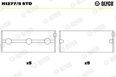 Подшипник коленвала GLYCO H1277/5 STD