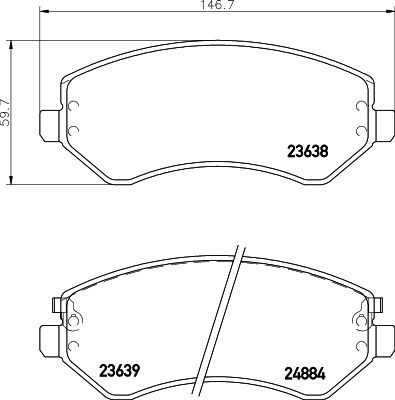 Bremžu uzliku kompl., Disku bremzes HELLA PAGID 8DB 355 010-051
