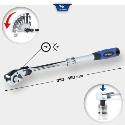 Uzgriežņu atslēga ar pārslēdzamu sprūdmehānismu KS TOOLS BT022993