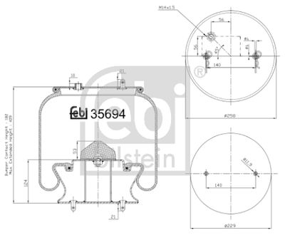 Pneimoatsperes spilvens, Pneimopiekare FEBI BILSTEIN 35694