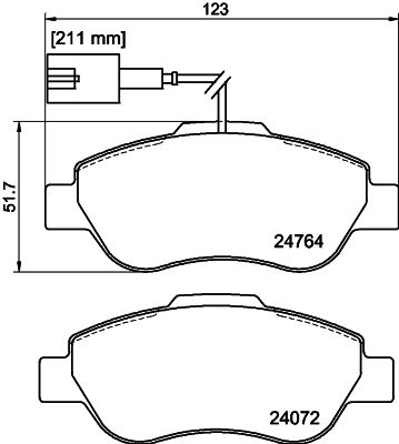 Bremžu uzliku kompl., Disku bremzes HELLA PAGID 8DB 355 019-921