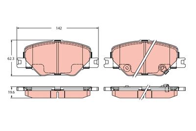 Комплект тормозных колодок, дисковый тормоз TRW GDB2424