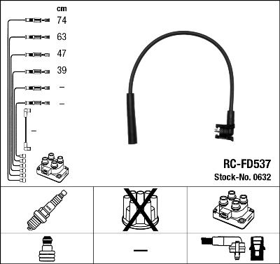 Augstsprieguma vadu komplekts NGK 0632
