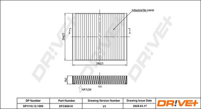 Фильтр, воздух во внутренном пространстве Dr!ve+ DP1110.12.1050