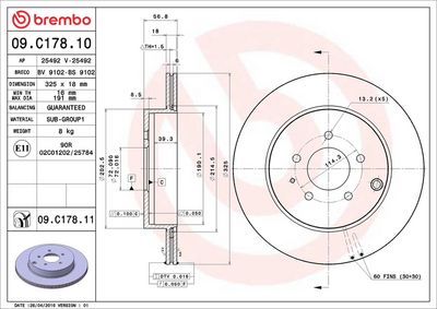 Тормозной диск BREMBO 09.C178.11