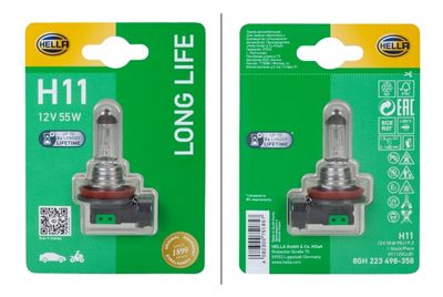 Лампа накаливания, фара дальнего света HELLA 8GH 223 498-358