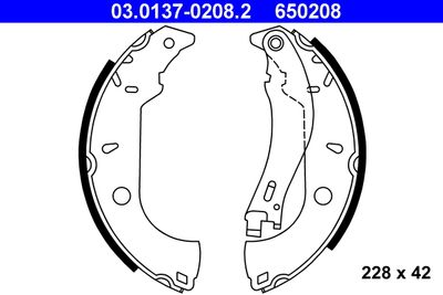 Bremžu loku komplekts ATE 03.0137-0208.2