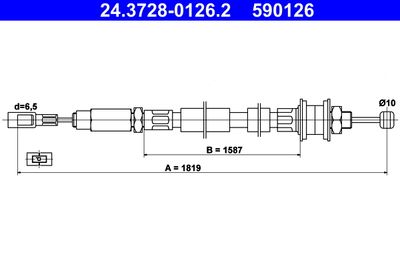 Трос, управление сцеплением ATE 24.3728-0126.2