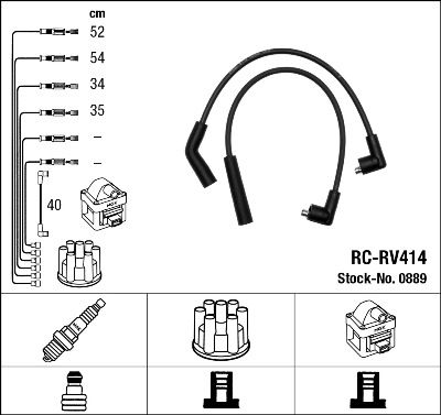 Augstsprieguma vadu komplekts NGK 0889