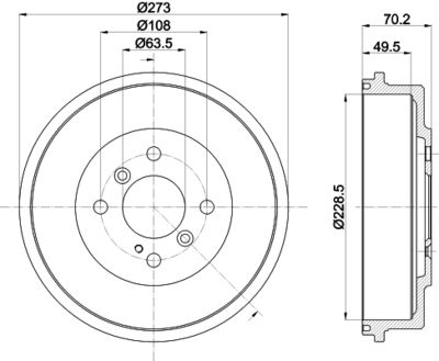 Bremžu trumulis HELLA PAGID 8DT 355 303-001