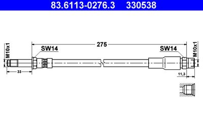 Тормозной шланг ATE 83.6113-0276.3