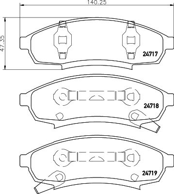 Bremžu uzliku kompl., Disku bremzes HELLA PAGID 8DB 355 014-281