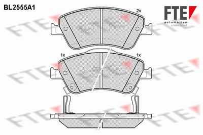 Bremžu uzliku kompl., Disku bremzes FTE 9010809