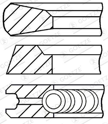 Комплект поршневых колец GOETZE ENGINE 08-502600-00