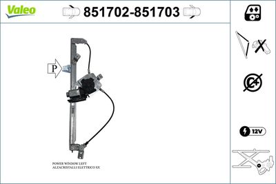 Stikla pacelšanas mehānisms VALEO 851702