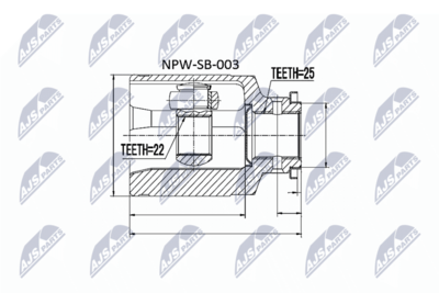 Šarnīru komplekts, Piedziņas vārpsta NTY NPW-SB-003