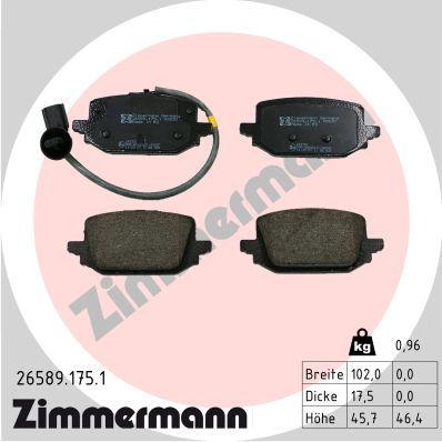 ZIMMERMANN KLOCKI HAMULCOWE ZIMMERMANN 26589.175.1