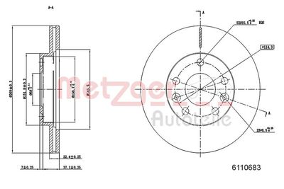 Bremžu diski METZGER 6110683