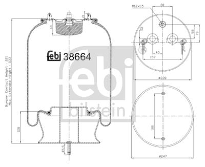 Pneimoatsperes spilvens, Pneimopiekare FEBI BILSTEIN 38664