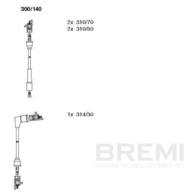 Комплект проводов зажигания BREMI 300/140