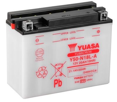 Startera akumulatoru baterija YUASA Y50-N18L-A